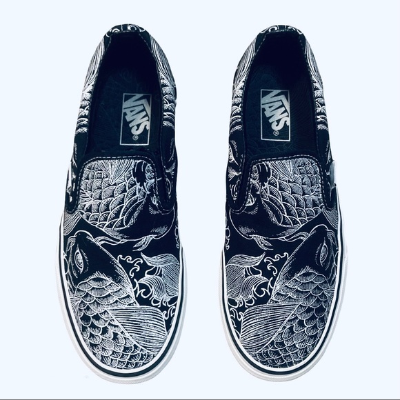 vans slip on koi fish